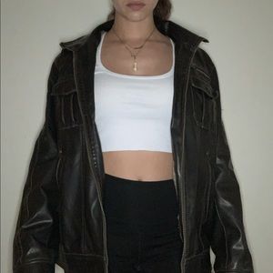 Sonoma fur lined leather jacket